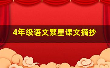 4年级语文繁星课文摘抄