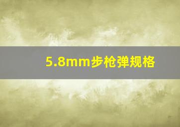 5.8mm步枪弹规格