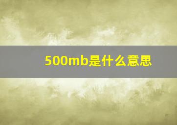 500mb是什么意思