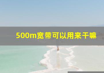 500m宽带可以用来干嘛