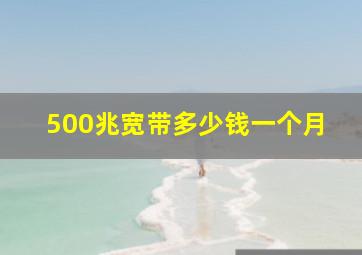 500兆宽带多少钱一个月