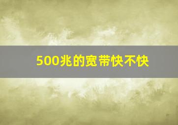 500兆的宽带快不快