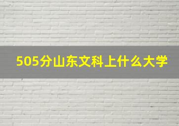 505分山东文科上什么大学