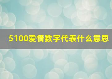 5100爱情数字代表什么意思