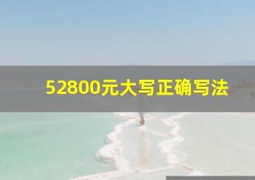 52800元大写正确写法