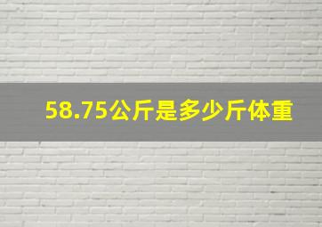 58.75公斤是多少斤体重