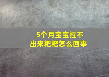 5个月宝宝拉不出来粑粑怎么回事