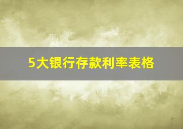 5大银行存款利率表格