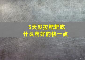 5天没拉粑粑吃什么药好的快一点