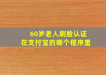 60岁老人刷脸认证在支付宝的哪个程序里