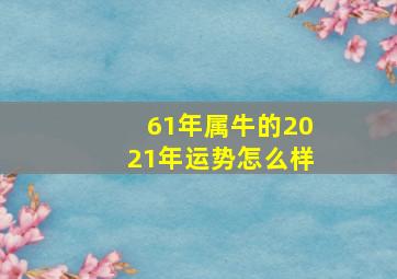 61年属牛的2021年运势怎么样