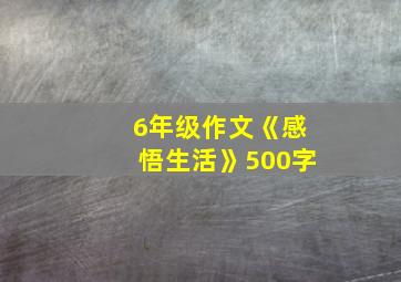 6年级作文《感悟生活》500字