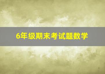 6年级期末考试题数学