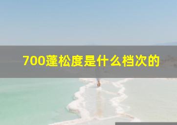 700蓬松度是什么档次的