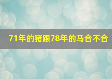 71年的猪跟78年的马合不合