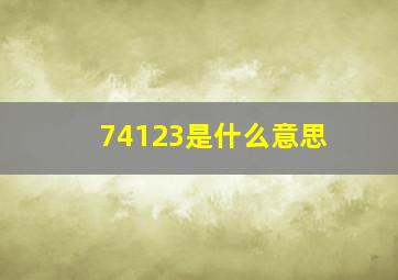 74123是什么意思