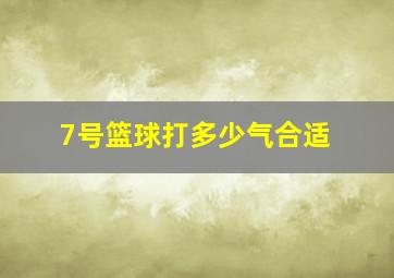 7号篮球打多少气合适