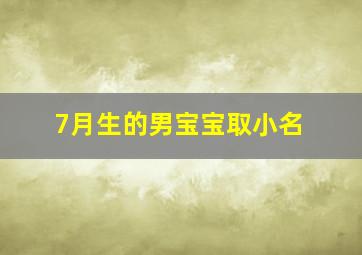 7月生的男宝宝取小名