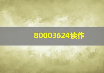 80003624读作