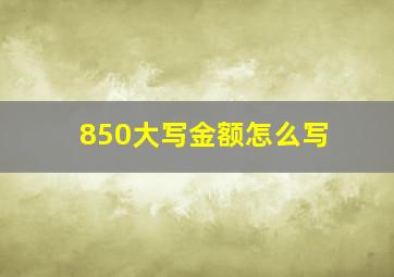 850大写金额怎么写