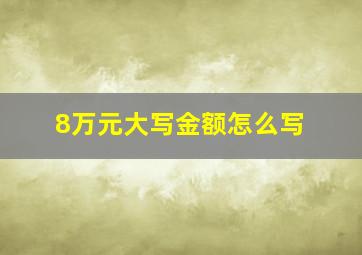 8万元大写金额怎么写