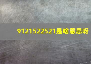 9121522521是啥意思呀