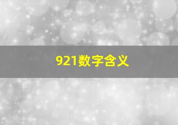 921数字含义