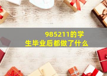 985211的学生毕业后都做了什么