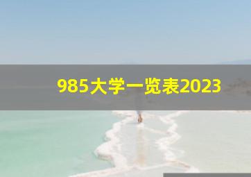 985大学一览表2023