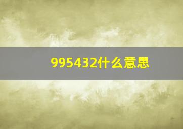 995432什么意思