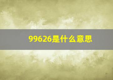 99626是什么意思