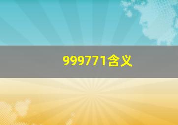 999771含义