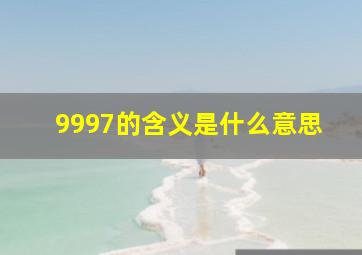 9997的含义是什么意思