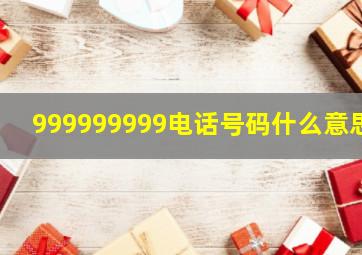 999999999电话号码什么意思