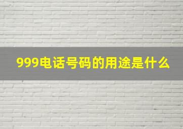 999电话号码的用途是什么