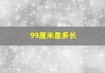 99厘米是多长