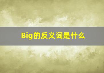 Big的反义词是什么