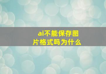 ai不能保存图片格式吗为什么