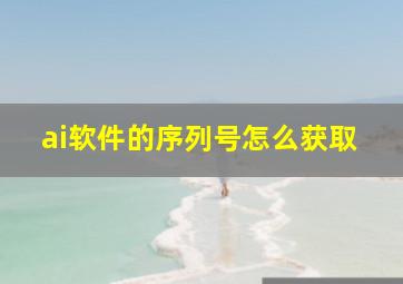 ai软件的序列号怎么获取