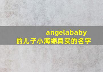 angelababy的儿子小海绵真实的名字