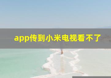 app传到小米电视看不了