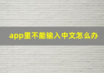 app里不能输入中文怎么办