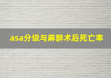 asa分级与麻醉术后死亡率