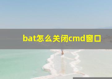 bat怎么关闭cmd窗口