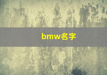 bmw名字