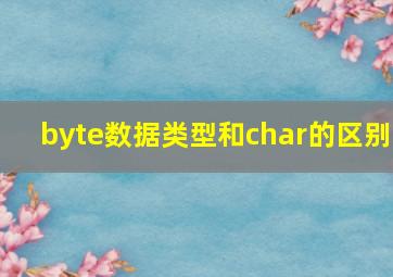 byte数据类型和char的区别