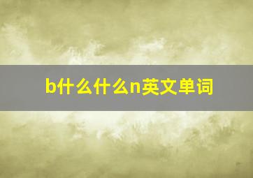 b什么什么n英文单词