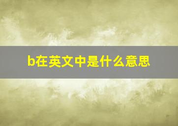 b在英文中是什么意思