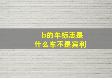 b的车标志是什么车不是宾利