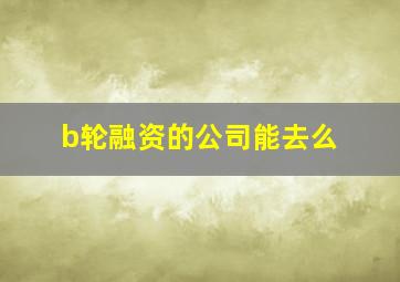 b轮融资的公司能去么